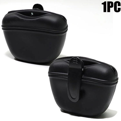 Silicone Dog Treat Pouch 12.5cm Magnetic Training Bag with Belt Clip