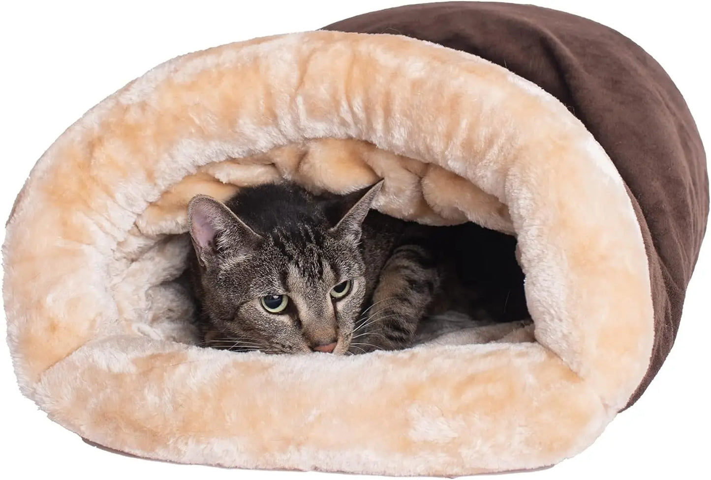 Cat Sleeping Bag Semi-Enclosed Pet Bed Warm Removable Washable 65x48cm