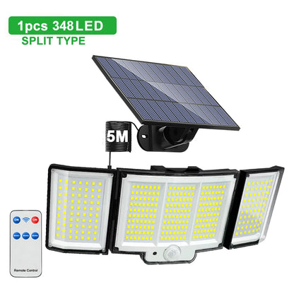 Solar Motion Sensor Light 348 LED Outdoor Security Floodlight IP65 Remote