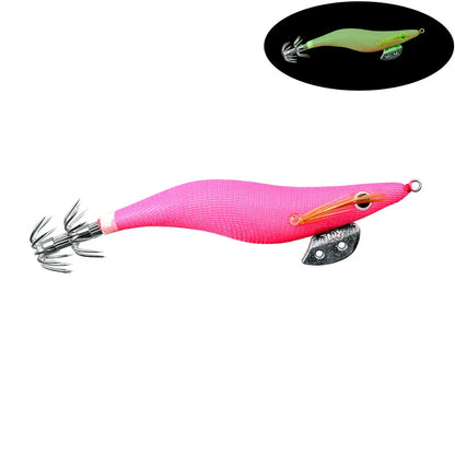 Luminous Wooden Squid Lure 2.0-3.0 Glow Fishing Bait for Squid & Cuttlefish