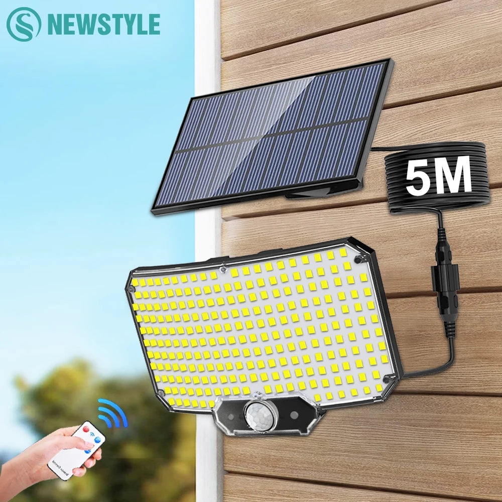 Solar Motion Sensor Light 234/318/348 LED Outdoor Security Waterproof IP65