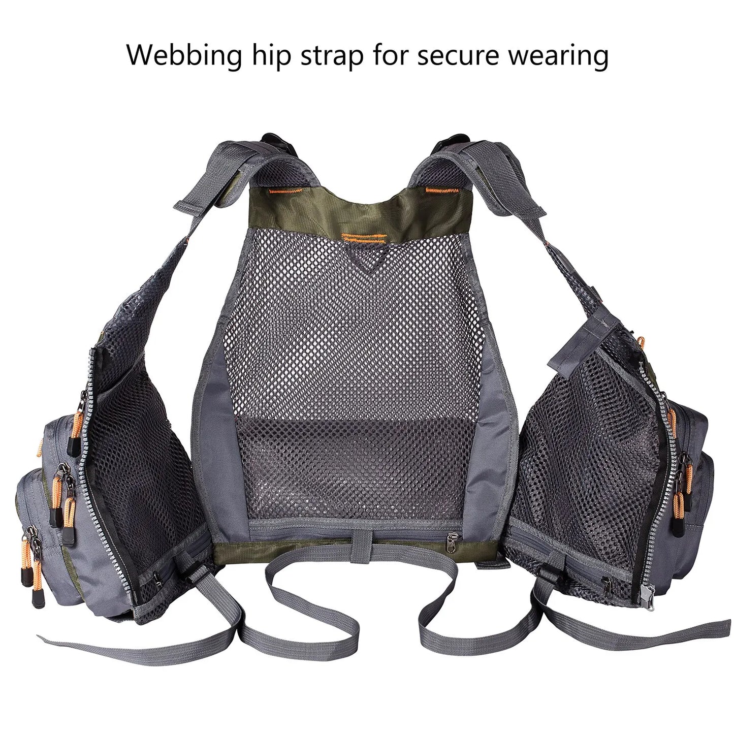 Breathable Fishing Vest with 18 Pockets, Adjustable for Fly Fishing & Swimming