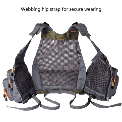 Breathable Fishing Vest with 18 Pockets, Adjustable for Fly Fishing & Swimming