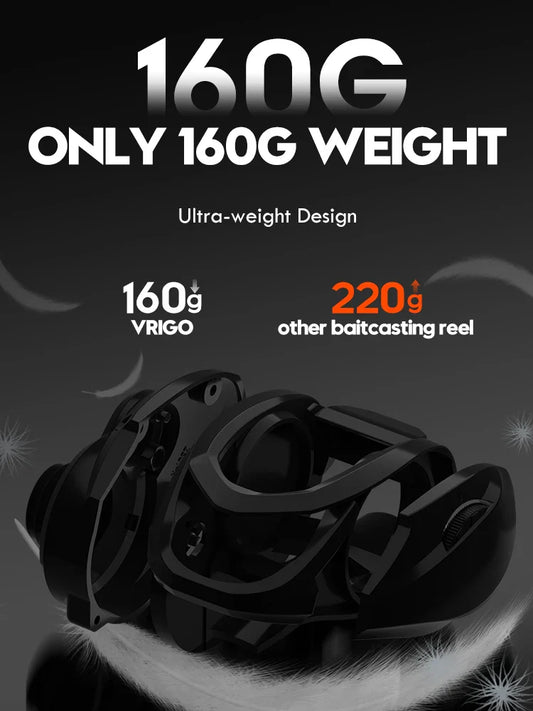 Baitcasting Fishing Reel 7.2:1 Gear Ratio 6+1BB Saltwater Ultralight 160g