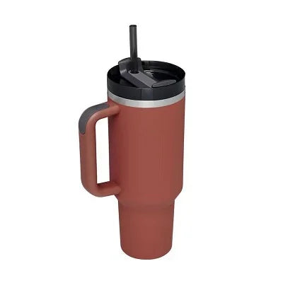 1.2L Insulated Tumbler with Handle & Straw - Stainless Steel Travel Mug
