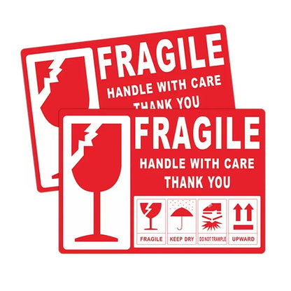 Fragile Stickers 120 Pack Handle With Care Warning Labels 90x50mm