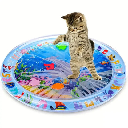 Pet Sensory Water Cooling Mat Inflatable Ocean Play Mat for Cats