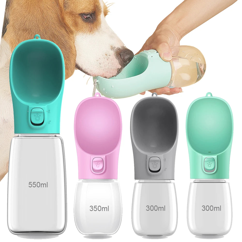 Portable Dog Water Bottle Leakproof Pet Travel Drinking Bowl 300-550ML
