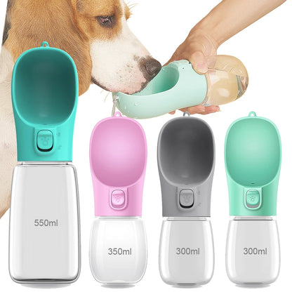 Portable Dog Water Bottle Leakproof Pet Travel Drinking Bowl 300-550ML