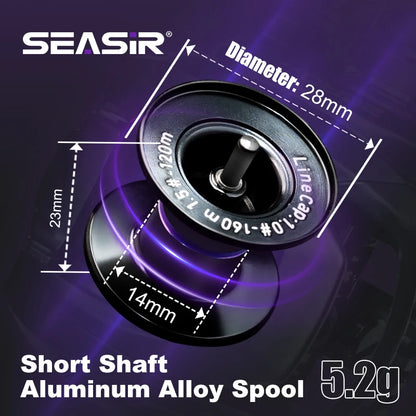 BFS Baitcasting Fishing Reel 133g Ultralight 7.6:1 Gear Ratio 6+1BB 4kg Drag
