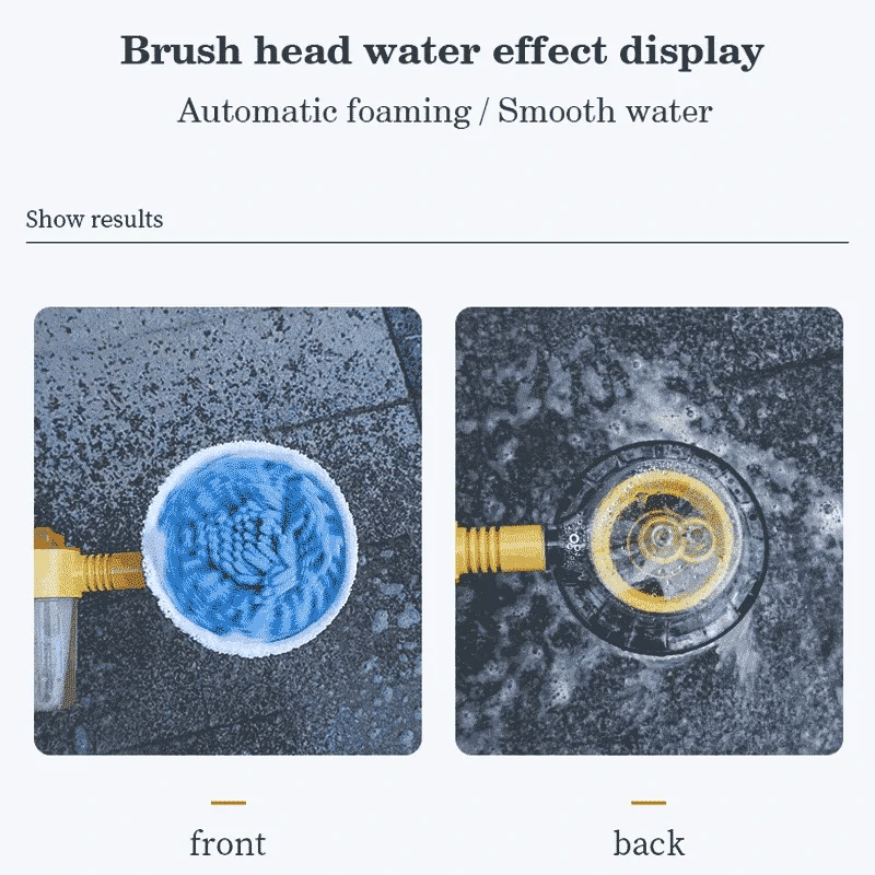 Car Wash Mop 360° Rotating Chenille Brush 100cm Long Handle Foam Dispenser