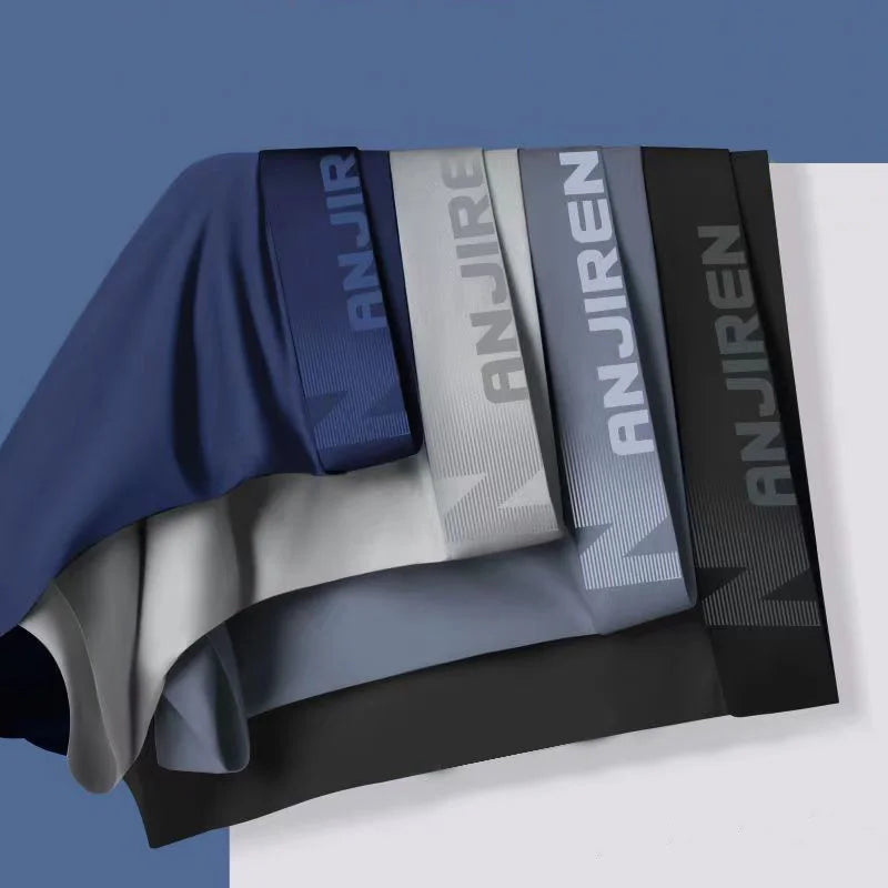 Men's Boxer Shorts 4 Pack Ice Silk Breathable Underwear L-6XL