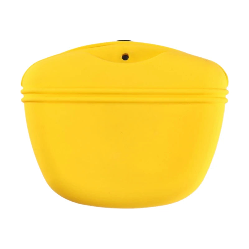 Silicone Dog Treat Pouch 12.5cm Magnetic Training Bag with Belt Clip