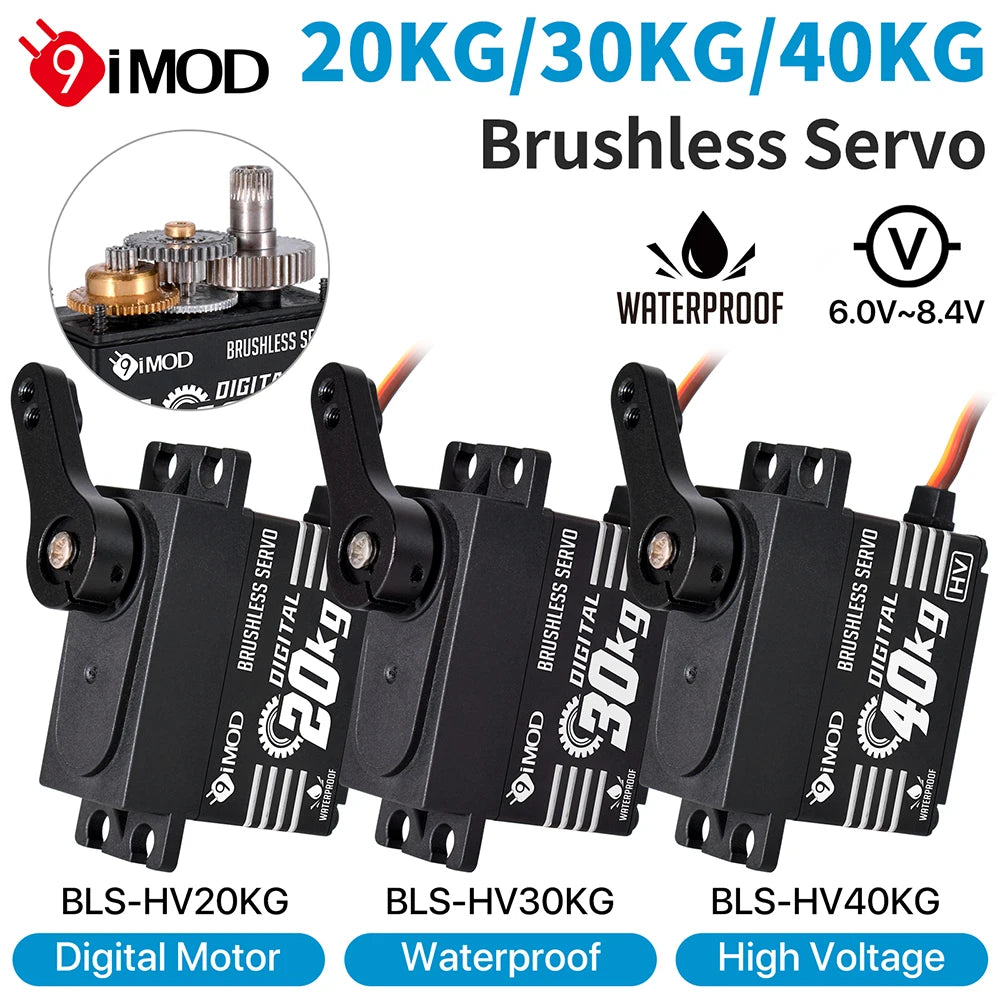 Brushless Servo 20KG-40KG Waterproof Metal Gear for 1/8 1/10 RC Crawler