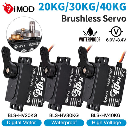 Brushless Servo 20KG-40KG Waterproof Metal Gear for 1/8 1/10 RC Crawler