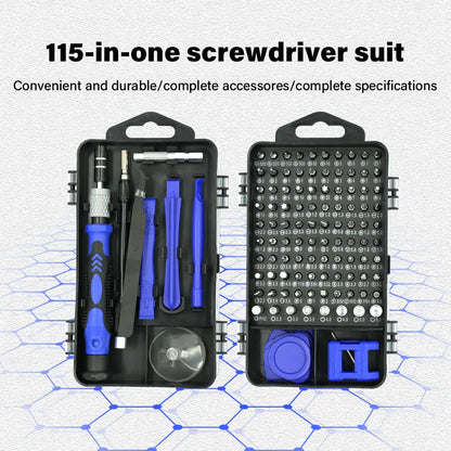Precision Screwdriver Set 115-in-1 Magnetic Bits Repair Kit Electronics