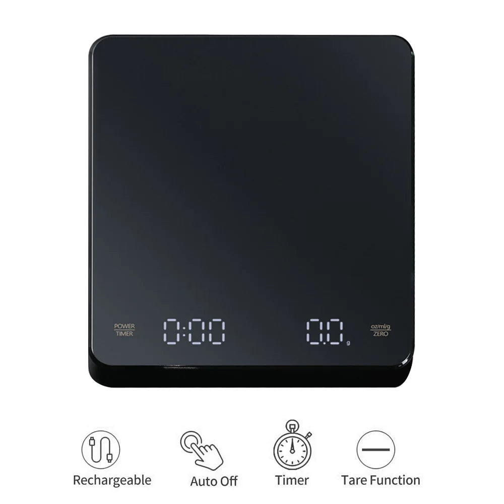 Coffee Scale with Timer 3kg Digital Kitchen Scale 0.1g Precision USB
