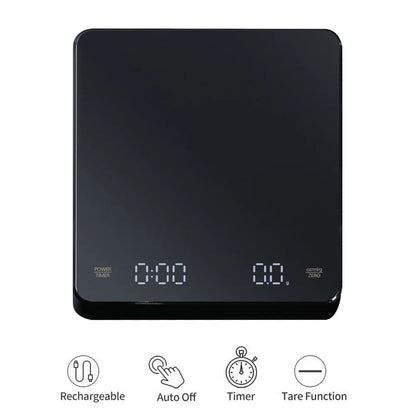Coffee Scale with Timer 3kg Digital Kitchen Scale 0.1g Precision USB