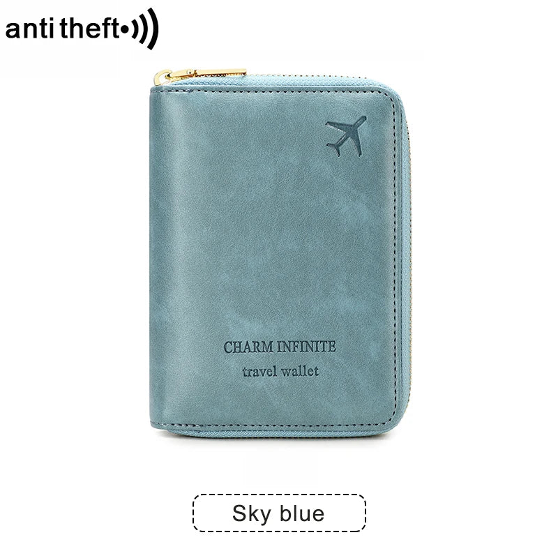 RFID Blocking Passport Holder Travel Wallet Organiser Document Bag Zipper