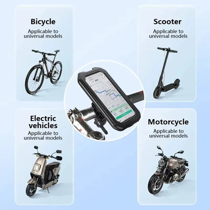 Waterproof Motorcycle Phone Holder 360° Rotation Bike Mount 5.5-6.9 Inch