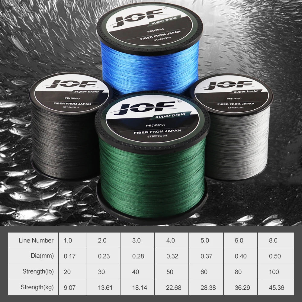 8 Strand Braided Fishing Line PE 300M 500M 1000M – Strong Abrasion Resistant