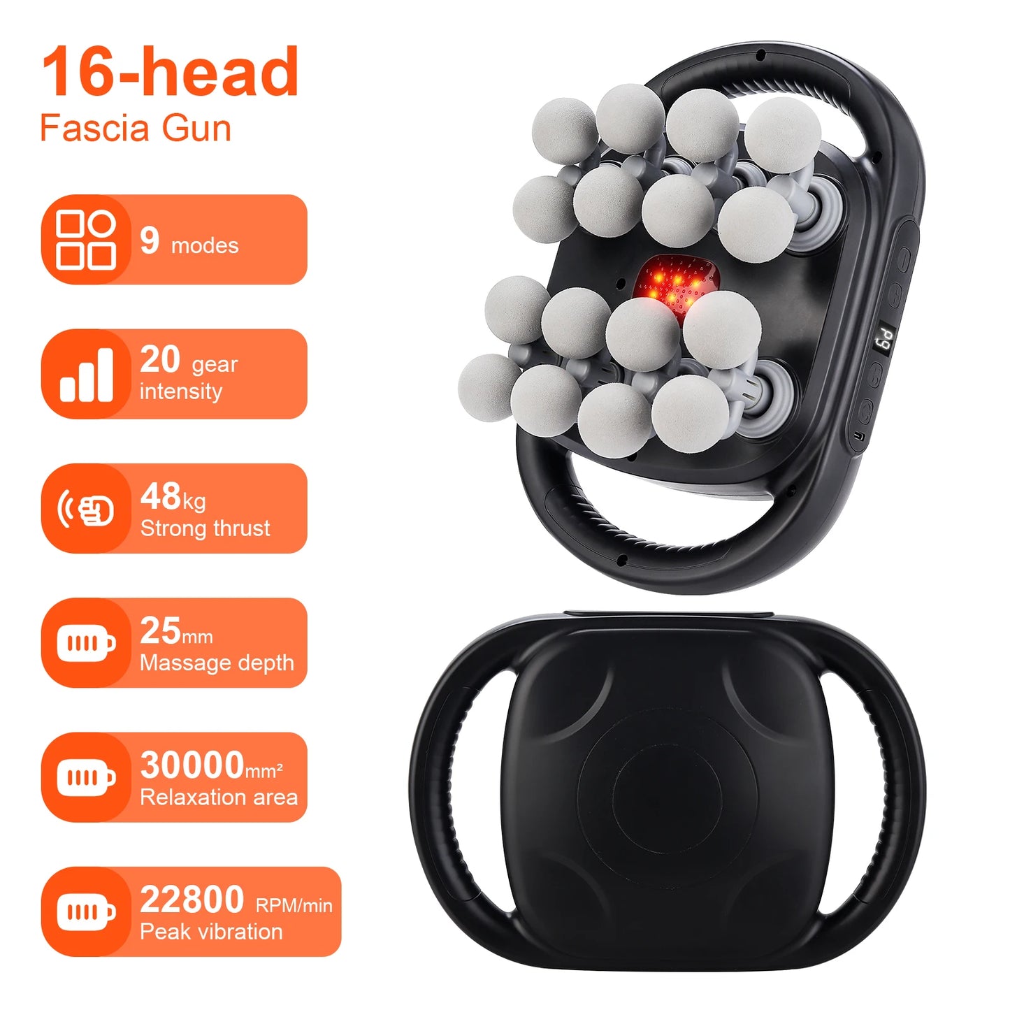 Massage Gun 16 Heads Deep Tissue Percussion Massager Muscle Recovery