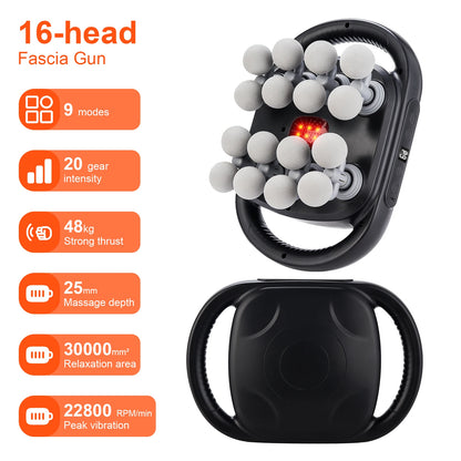 Massage Gun 16 Heads Deep Tissue Percussion Massager Muscle Recovery