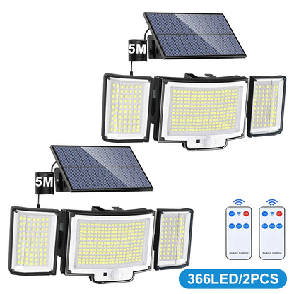 Solar Outdoor Lights 366 LED Motion Sensor Security Light Waterproof Garden