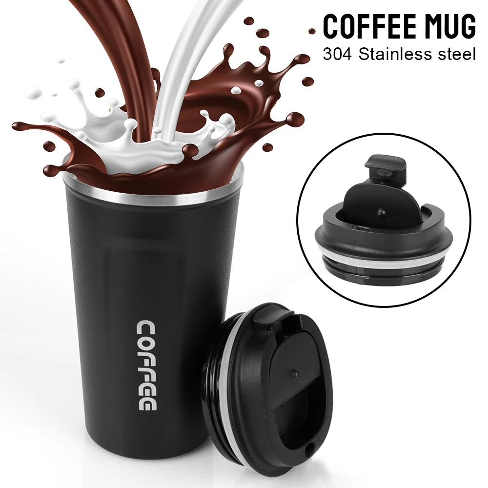 Stainless Steel Insulated Travel Mug 380ml 510ml Leak-Proof Thermos Cup