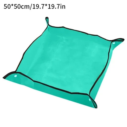Gardening Mat Waterproof Foldable Transplant Pad Square PE Potting Tray