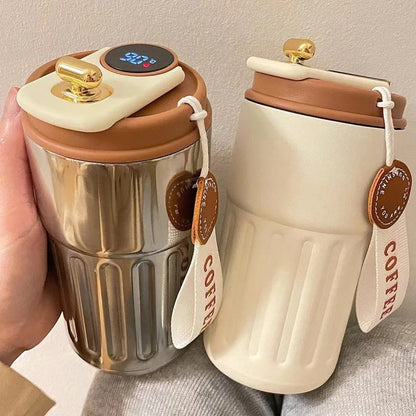 450ml Stainless Steel Insulated Bottle LED Temperature Display Travel Mug