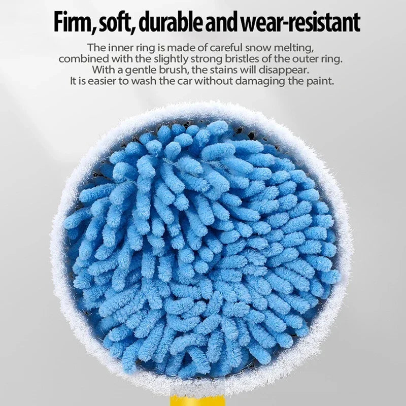 Car Wash Mop 360° Rotating Chenille Brush 100cm Long Handle Foam Dispenser