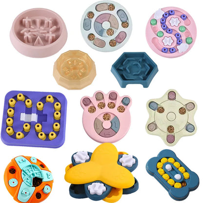 Dog Puzzle Slow Feeder Interactive IQ Toy Food Dispenser Bowl