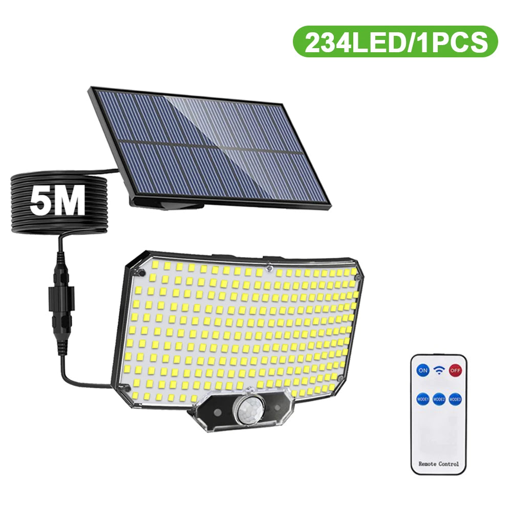 Solar Security Light 234 LED Motion Sensor Outdoor Waterproof IP65 Floodlight