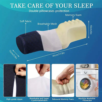 Cervical Neck Pillow with Head Massage Relief for Travel & Sleep Support