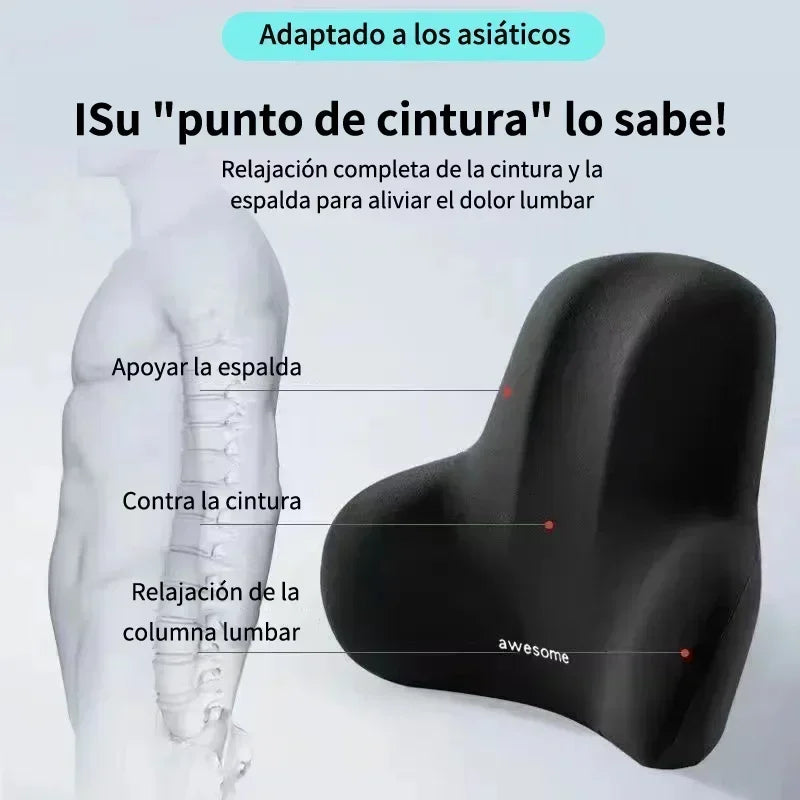 Memory Foam Lumbar Support Cushion for Car Office Chair Back Pain Relief