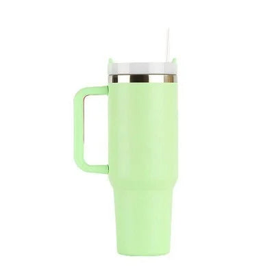1.2L Insulated Tumbler with Handle & Straw - Stainless Steel Travel Mug