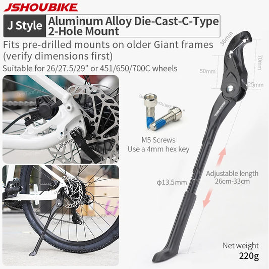 Adjustable Bicycle Kickstand Aluminium Alloy 18–29 Inch Wheels