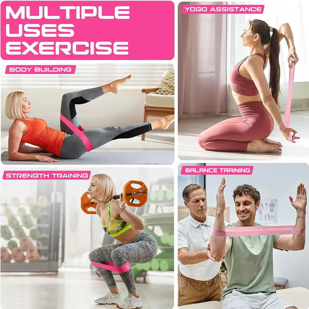 Resistance Bands Set Yoga Pilates Gym Fitness Elastic Exercise Bands AU