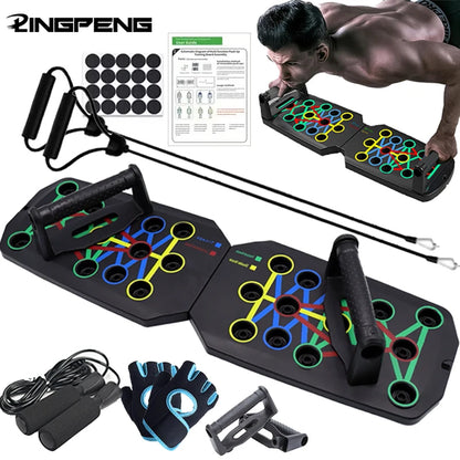 Push-Up Board Set Colour-Coded Foldable Fitness Training System AU