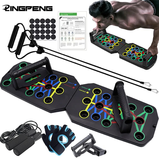 Push-Up Board Set Colour-Coded Foldable Fitness Training System AU