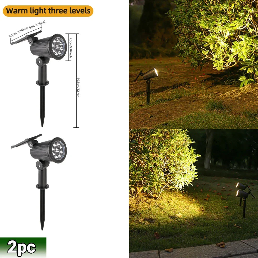 Solar Spot Lights 9 LED RGB Waterproof IP65 Adjustable Garden Outdoor