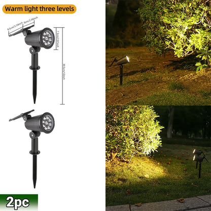 Solar Spot Lights 9 LED RGB Waterproof IP65 Adjustable Garden Outdoor