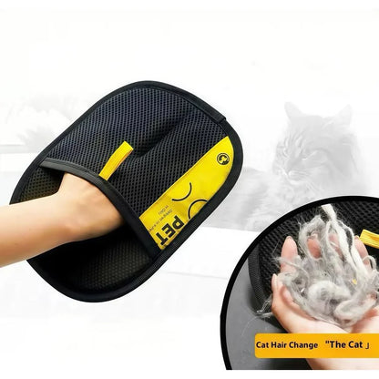 Pet Hair Removal Mitts 2-in-1 Grooming Glove Lint Roller Reusable Washable