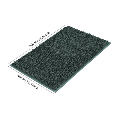 Chenille Bath Mat Rectangular Non-Slip Soft Absorbent Bathroom Rug
