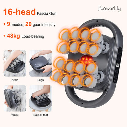 Massage Gun 16 Heads Deep Tissue Percussion Massager Muscle Recovery
