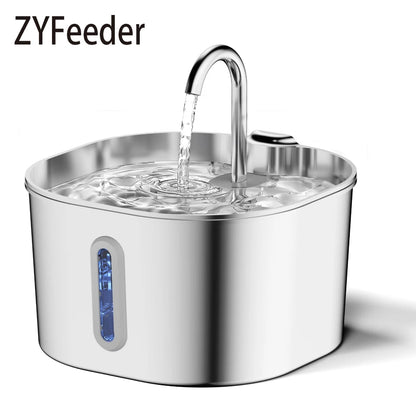 Automatic Cat Water Fountain 2.2L Stainless Steel Pet Drinking Dispenser