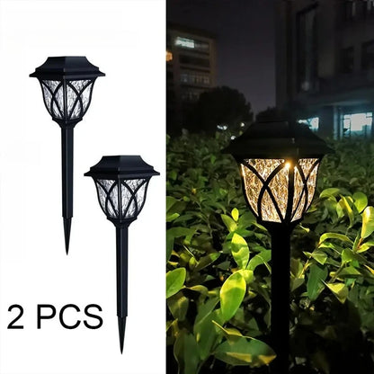Solar Garden Lights Outdoor Waterproof LED Pathway Lawn Lamp 2 Pack