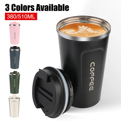 Stainless Steel Insulated Travel Mug 380ml 510ml Leak-Proof Thermos Cup