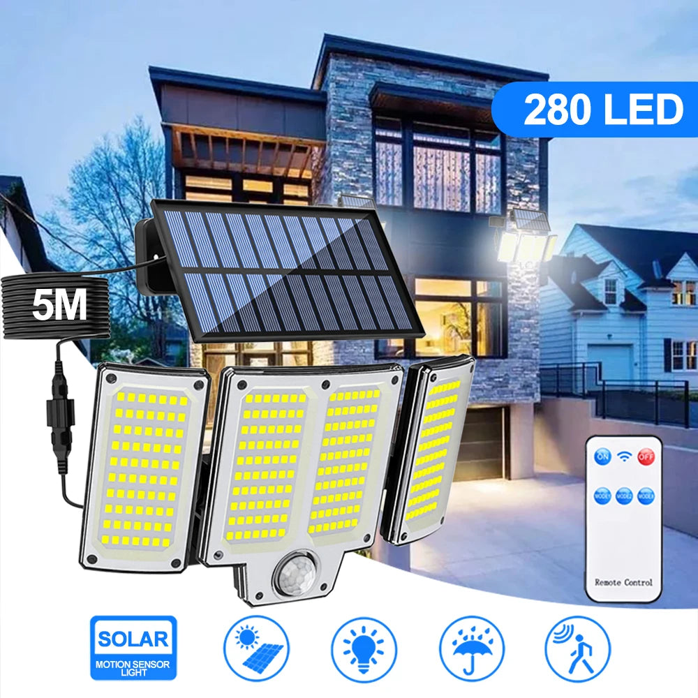 Solar Security Light 234 LED Motion Sensor Outdoor Waterproof IP65 Floodlight